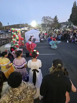 Folklorico dancers performing for the Christmas in Middletown crowd