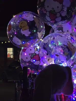 Light-up character balloons at Christmas in Middletown